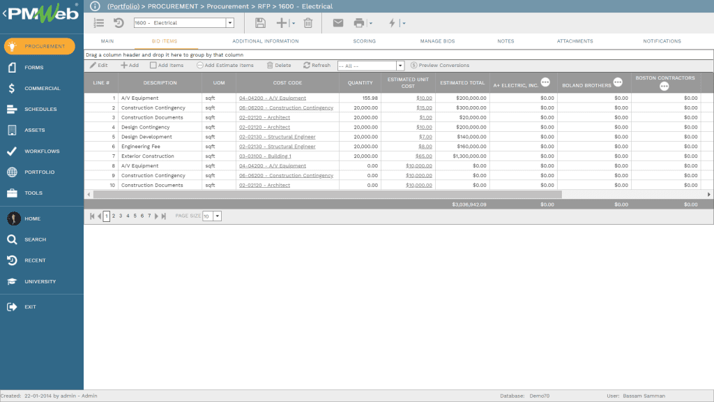 PMWeb 7 Procurement RFP