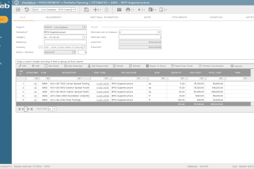 PMWeb 7 Procurement Portfolio Planning Estimates