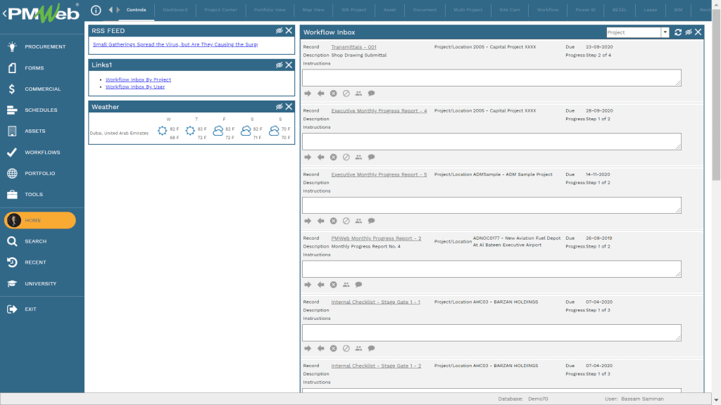 PMWeb 7  Home Controls