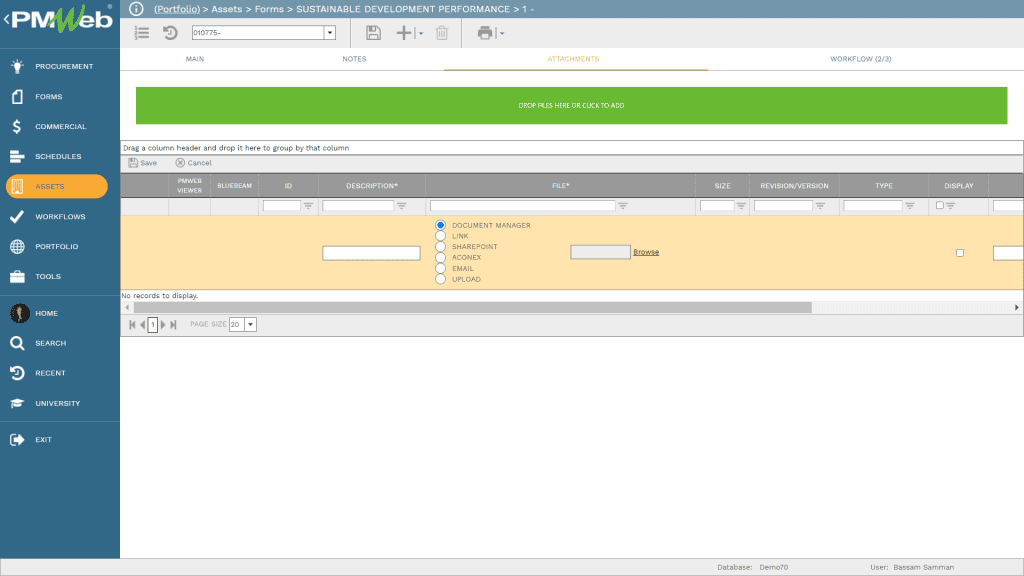 PMWeb 7 Assets Forms