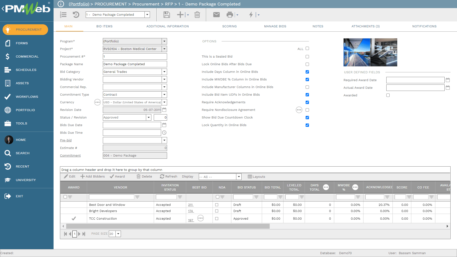 PMWeb Procurement RFP