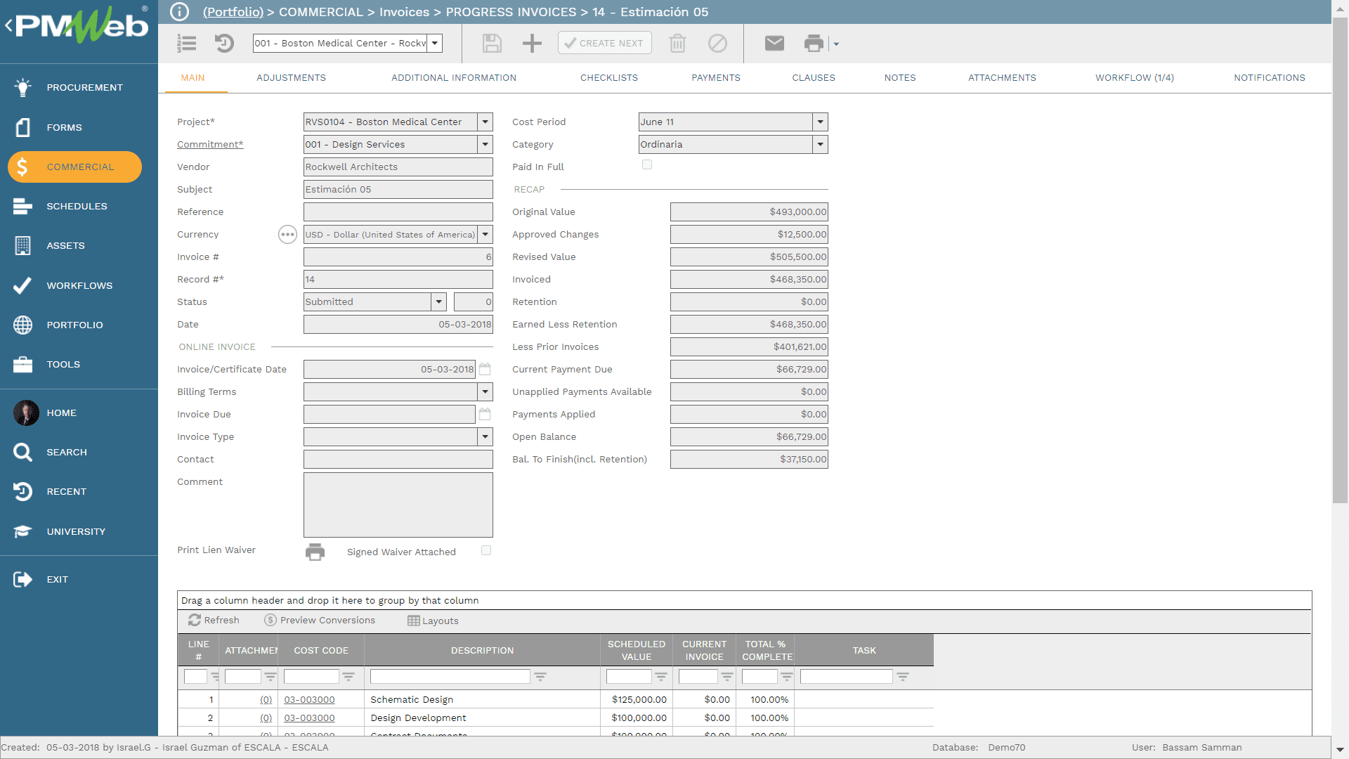 PMWeb Commercial Progress Invoices for Agile Digital Transformation