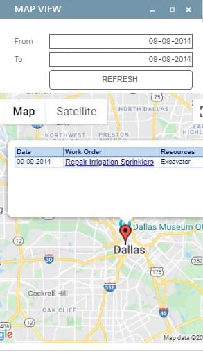 PMWeb 7 Maintenance Dispatch Board Map