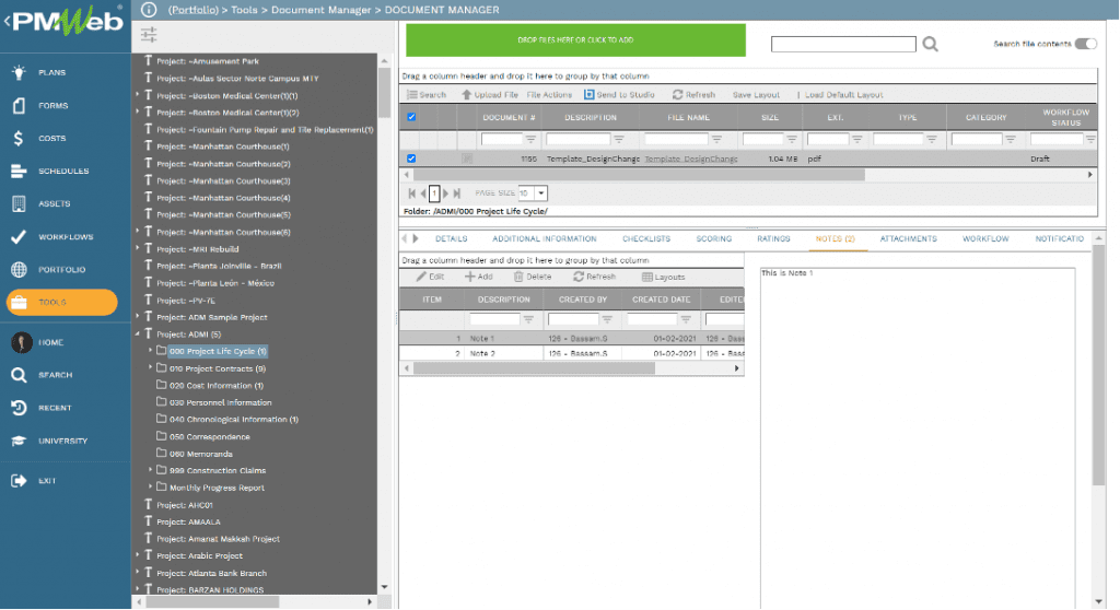 PMWeb 7 Tools Document Manager 