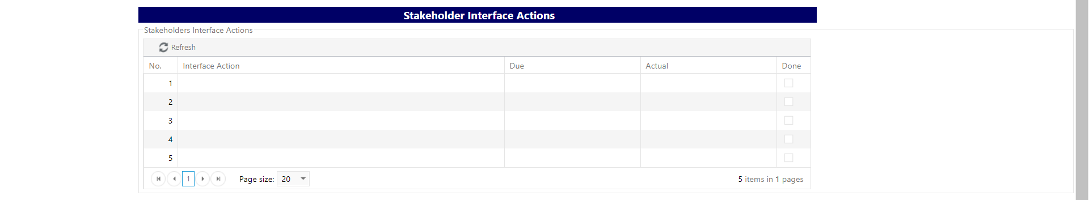 PMWeb 7 capital projects’ stakeholders Interface Actions 