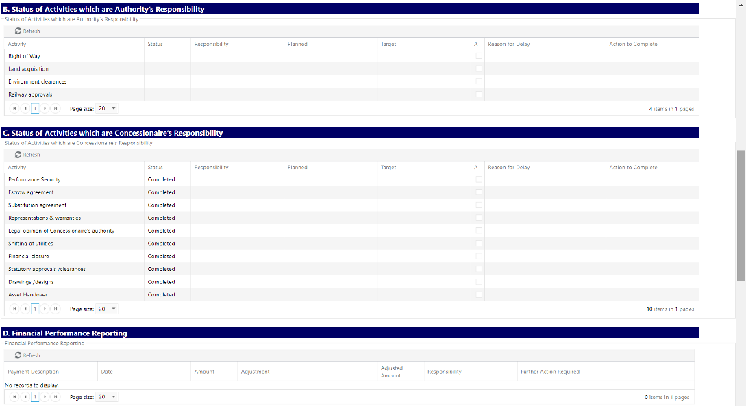 PMWeb 7 Projects Reports 