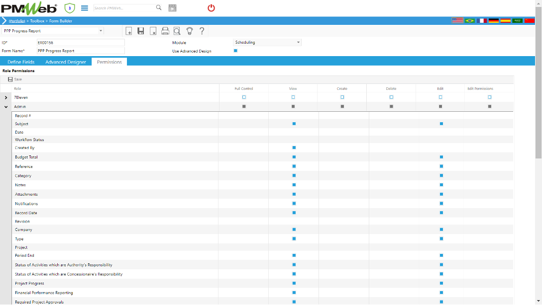 PMWeb 7 Toolbox Form Builder Permission 