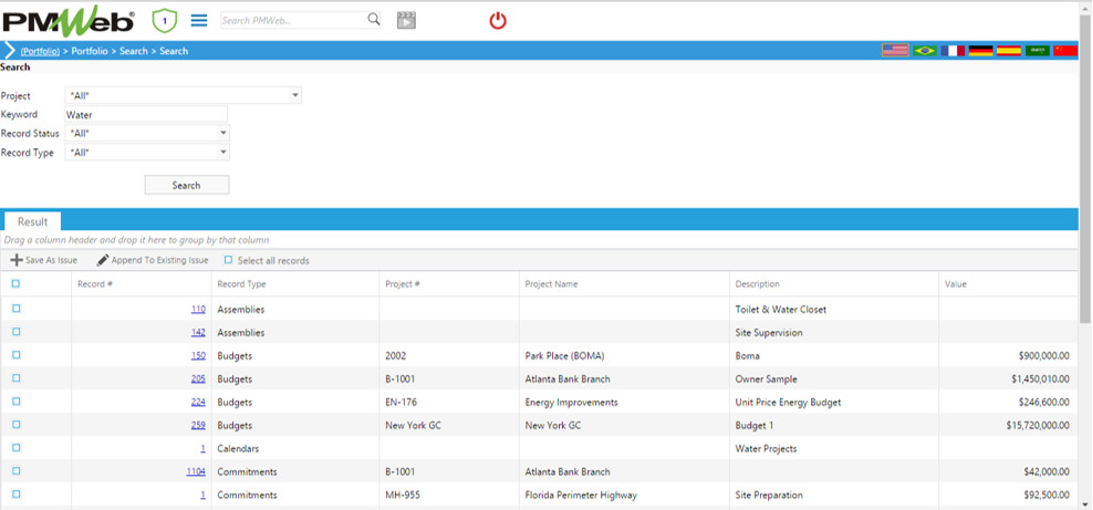 PMWeb 7 Portfolio Search Search Result 