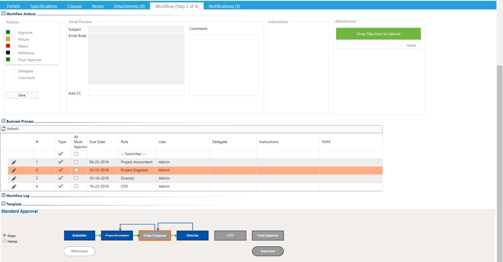 PMWeb7 Workflow (step 2 of 4)