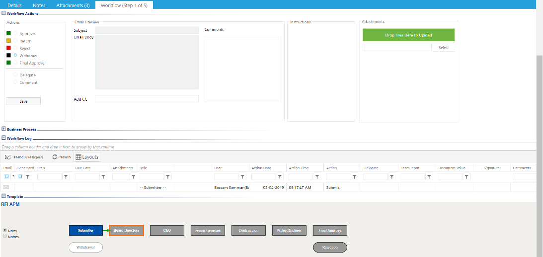 PMWeb 7 Workflow for tracking Scope of Work