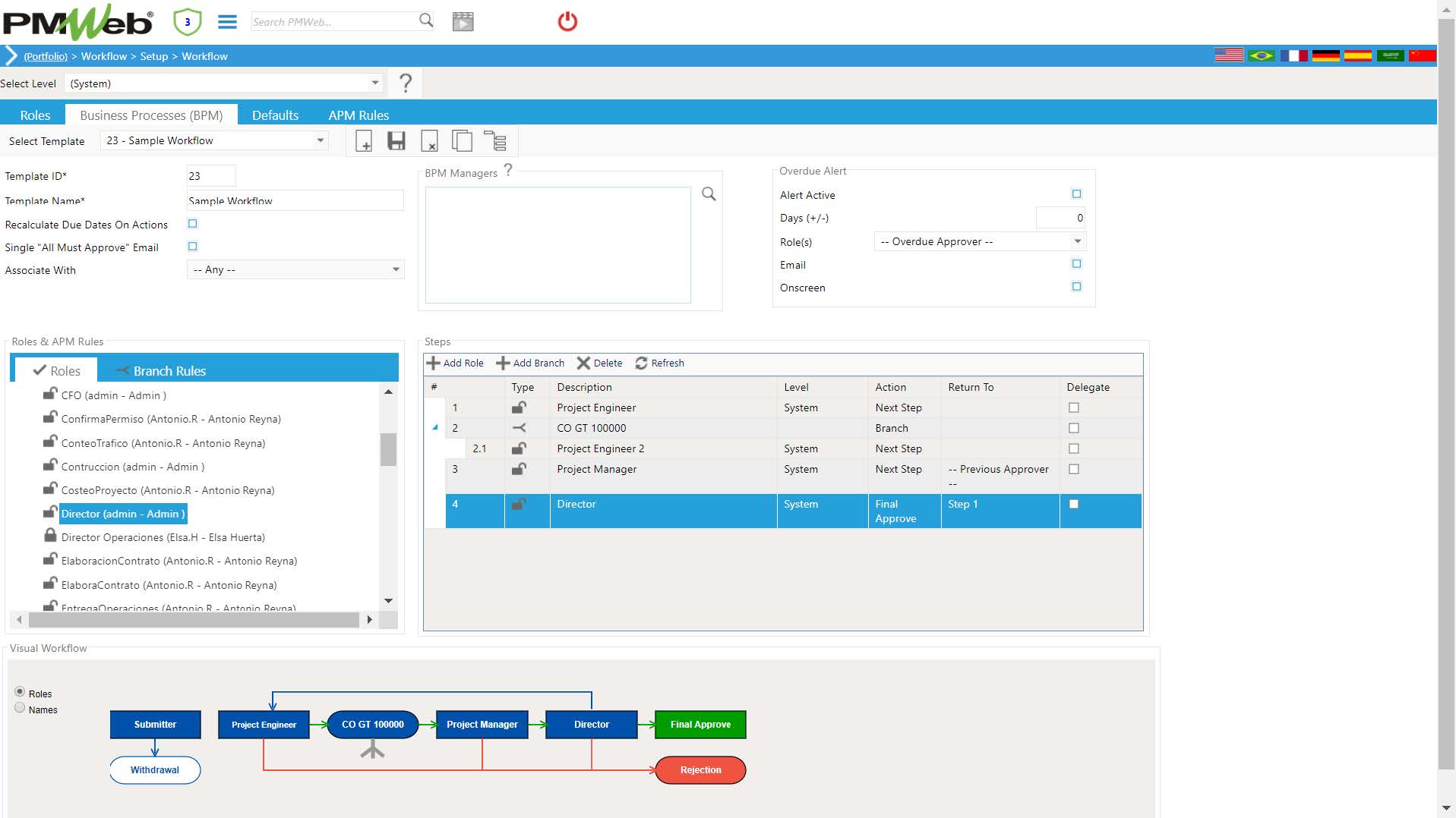 PMWeb 7 Workflow Setup Workflow Business Processes (BPM)