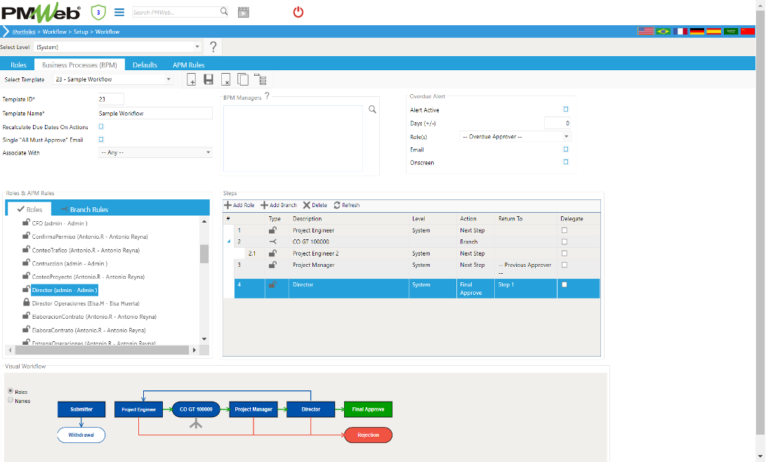 PMWeb 7 Workflow Setup Workflow 
Business Processes (BPM) for tracking Accountability