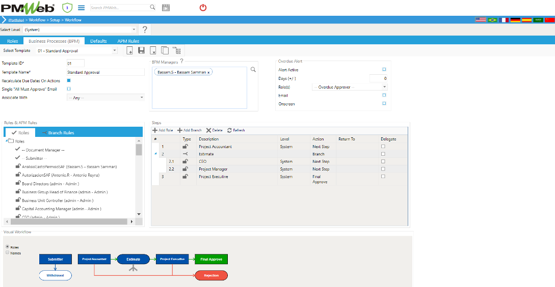 PMWeb 7 Workflow Setup Workflow Business Processes (BPM)