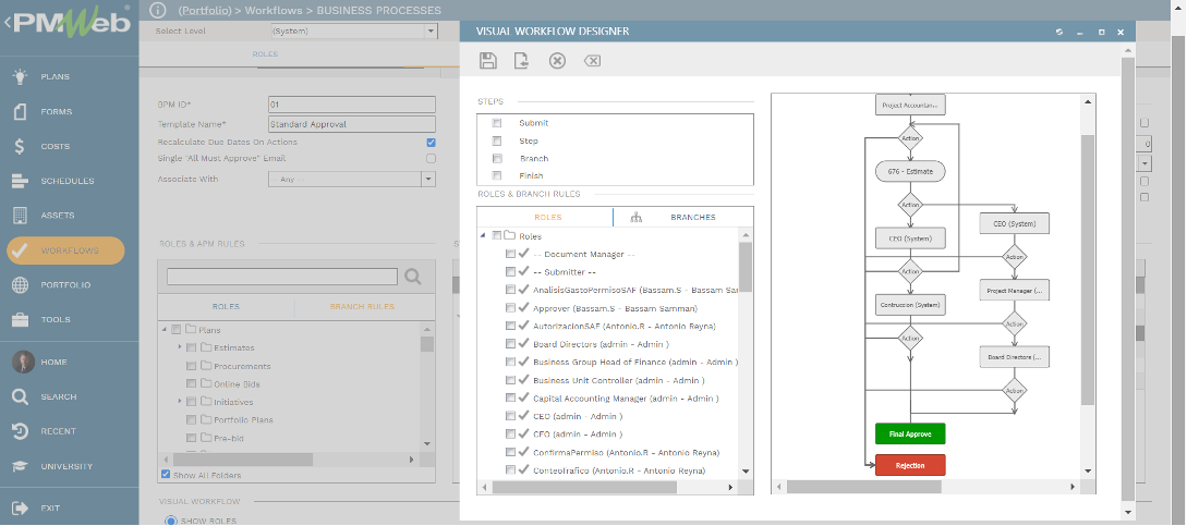 PMWeb 7 Workflows Business Processes  Business Processes BPM
Visual Workflow Designer 