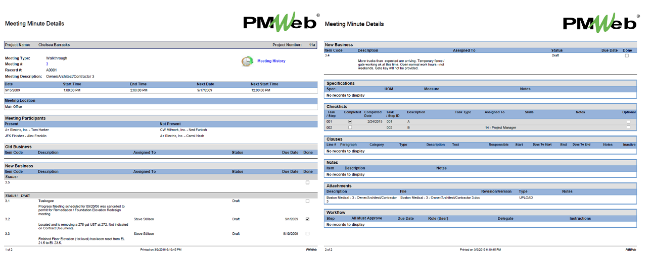 PMWeb 7 Meeting Minutes Details 