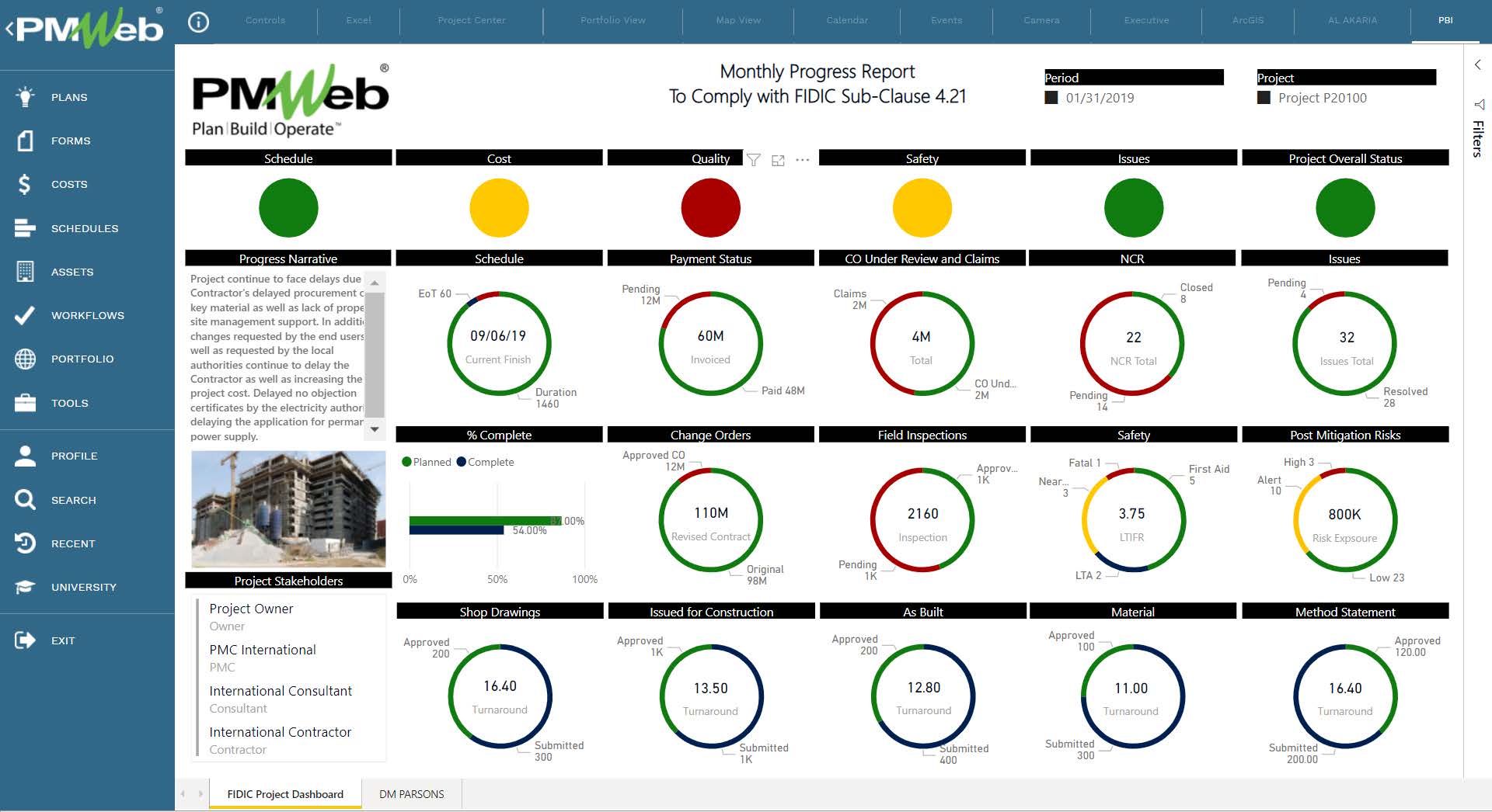 PMWeb 7 Monthly Progress Report To Comply With FIDIC Sub-Clause 4.21