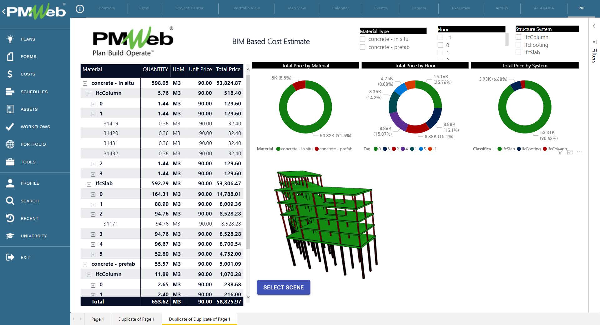 PMWeb 7 BIM Based Cost Estimate 