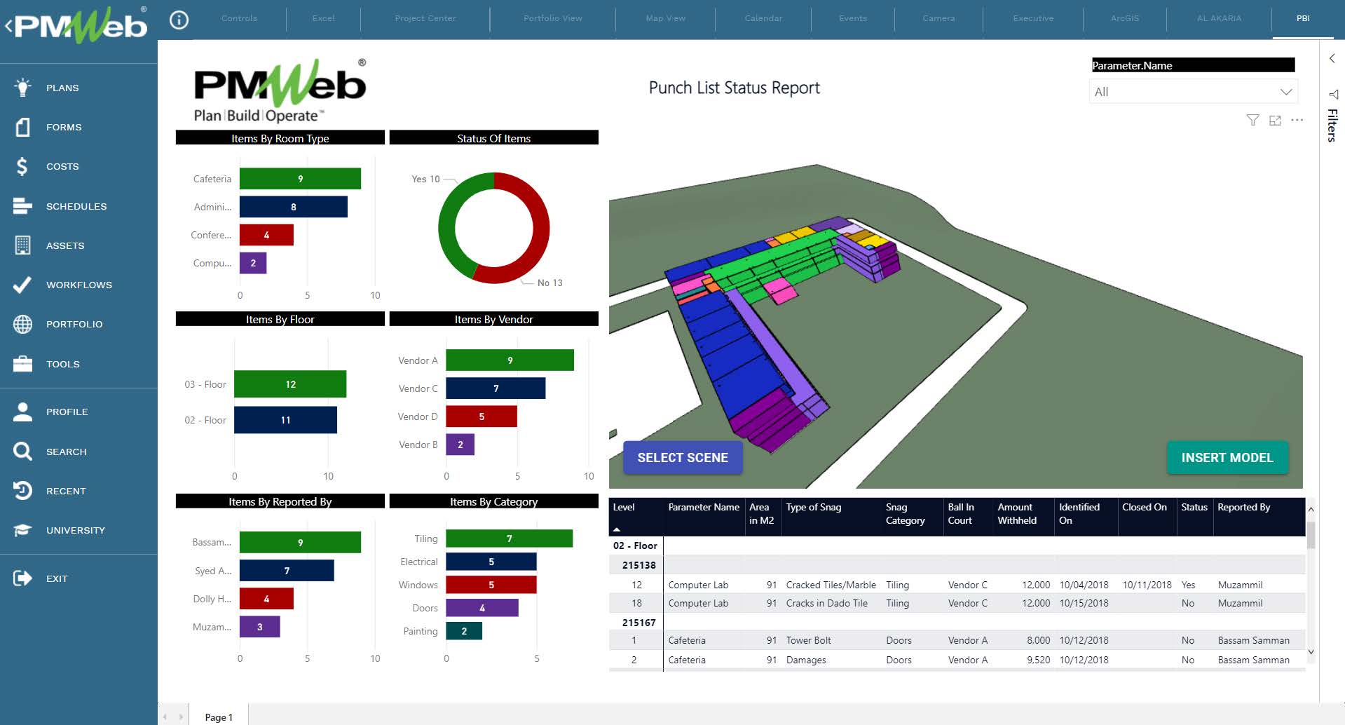 PMWeb 7 Punch List Status Report