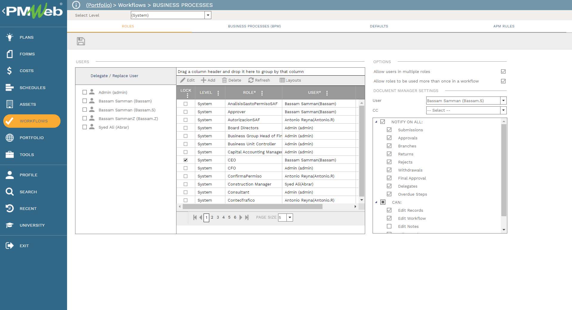 PMWeb 7 Workflows Business Processes 
Main 