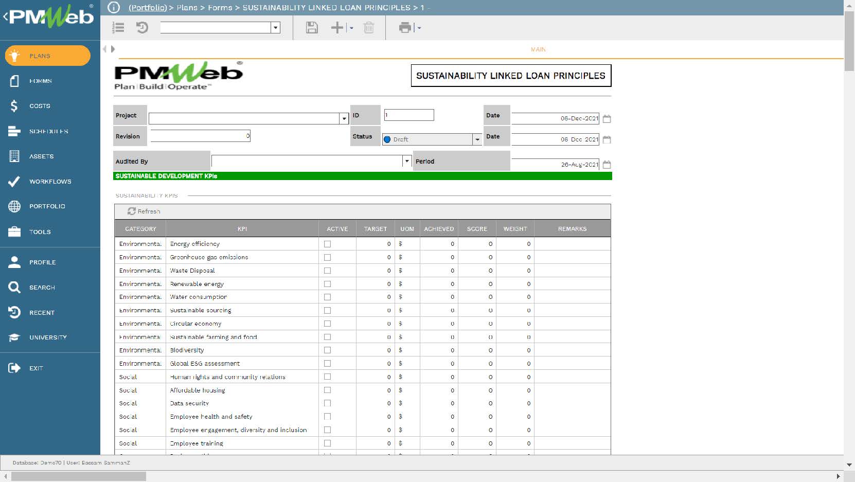 PMWeb 7 Plans Forms Sustainability Linked Loan Principles 
Main 