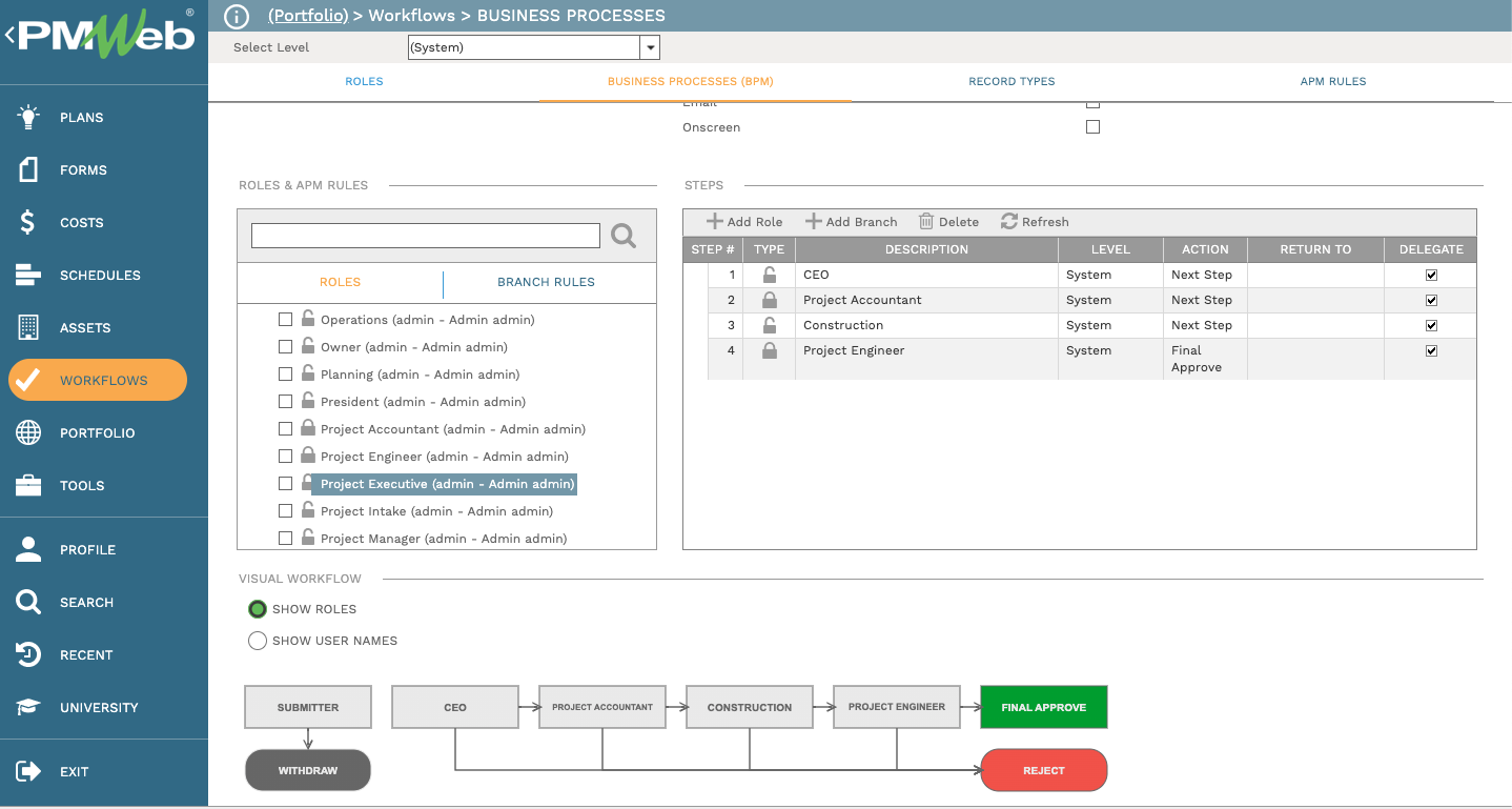 PMWeb 7 Workflow Business Processes (BPM)