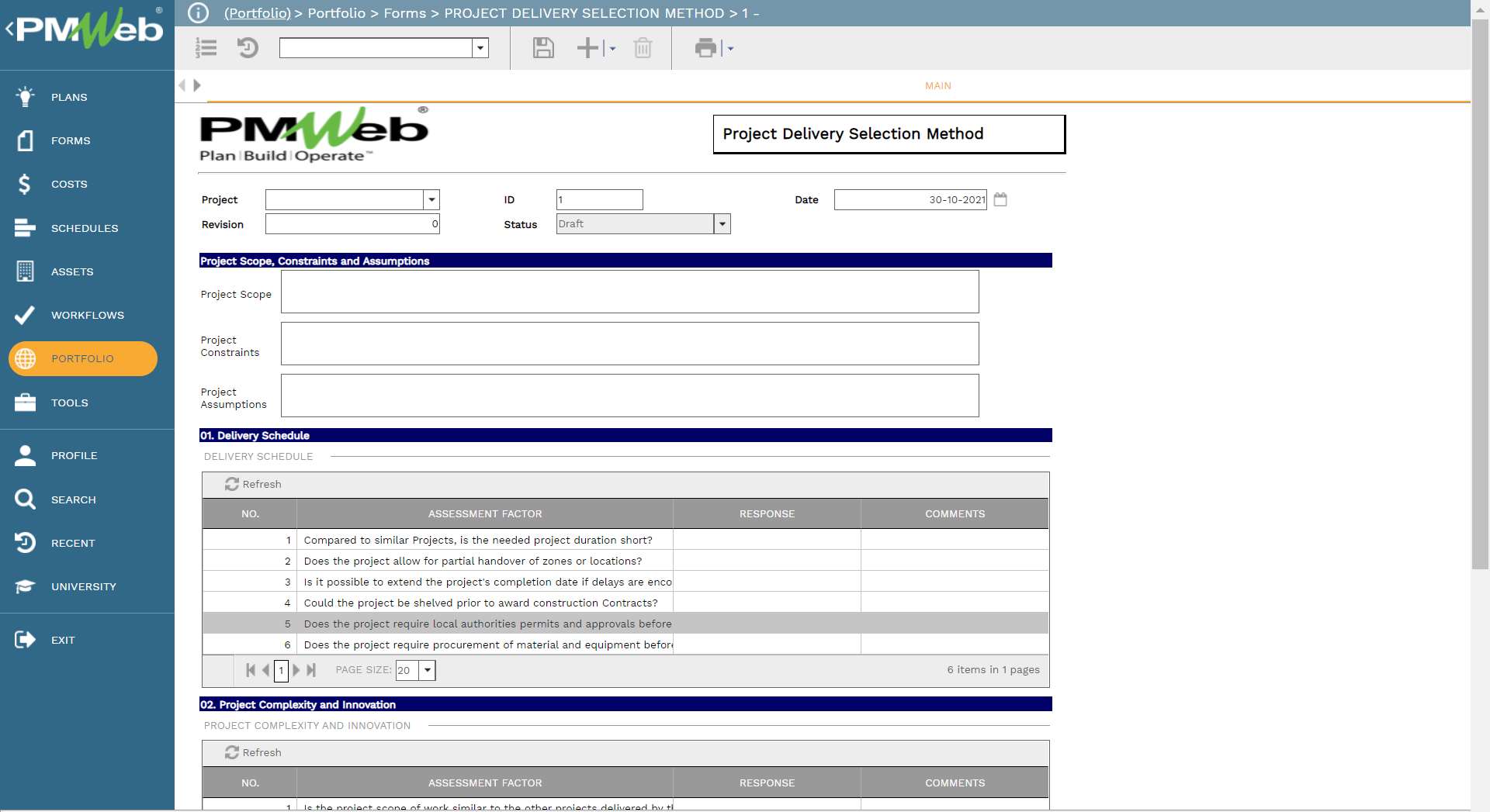 Analyzing and Documenting Available Delivery Methods for Capital Projects