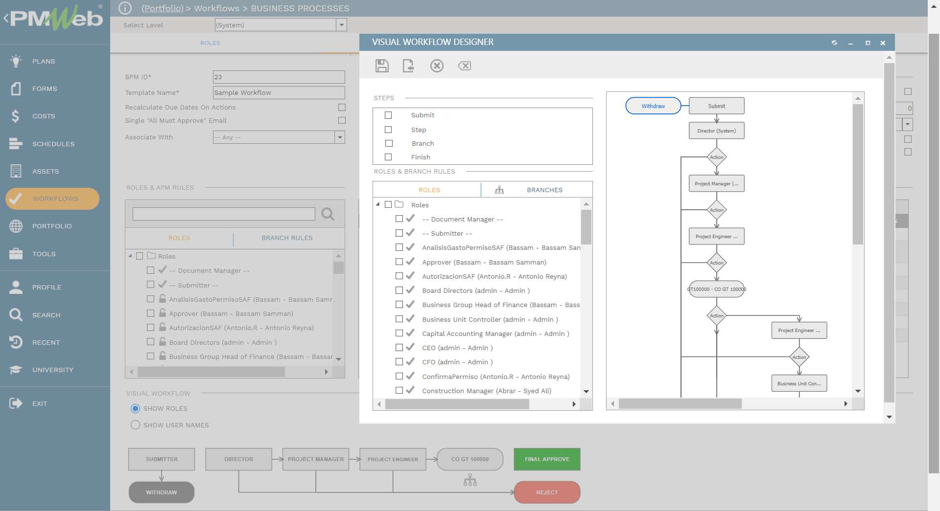 PMWeb 7 Workflow Business (BPM) 
Visual Workflow Designer