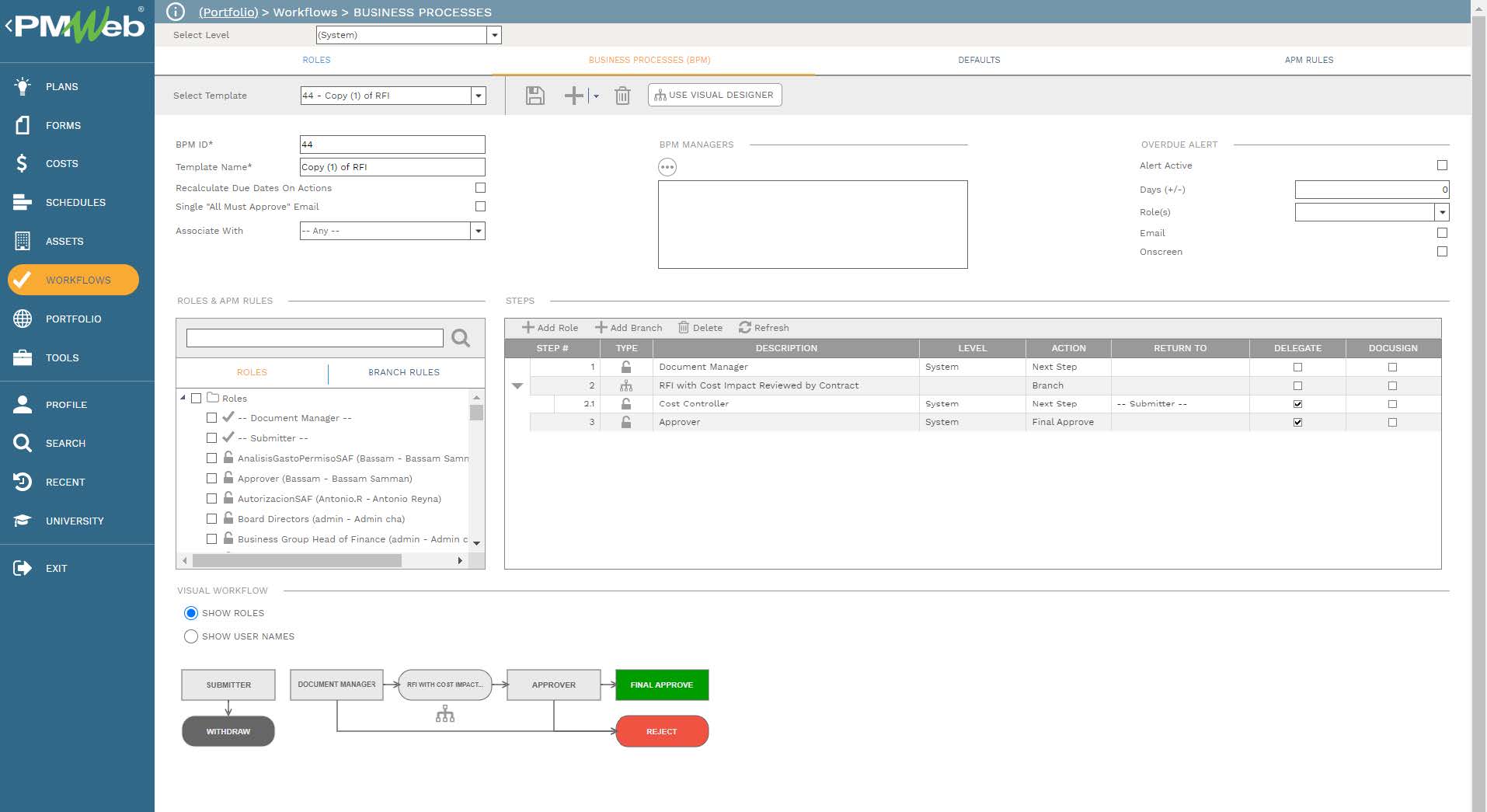 PMWeb 7 Workflows Business Processes (BPM)
