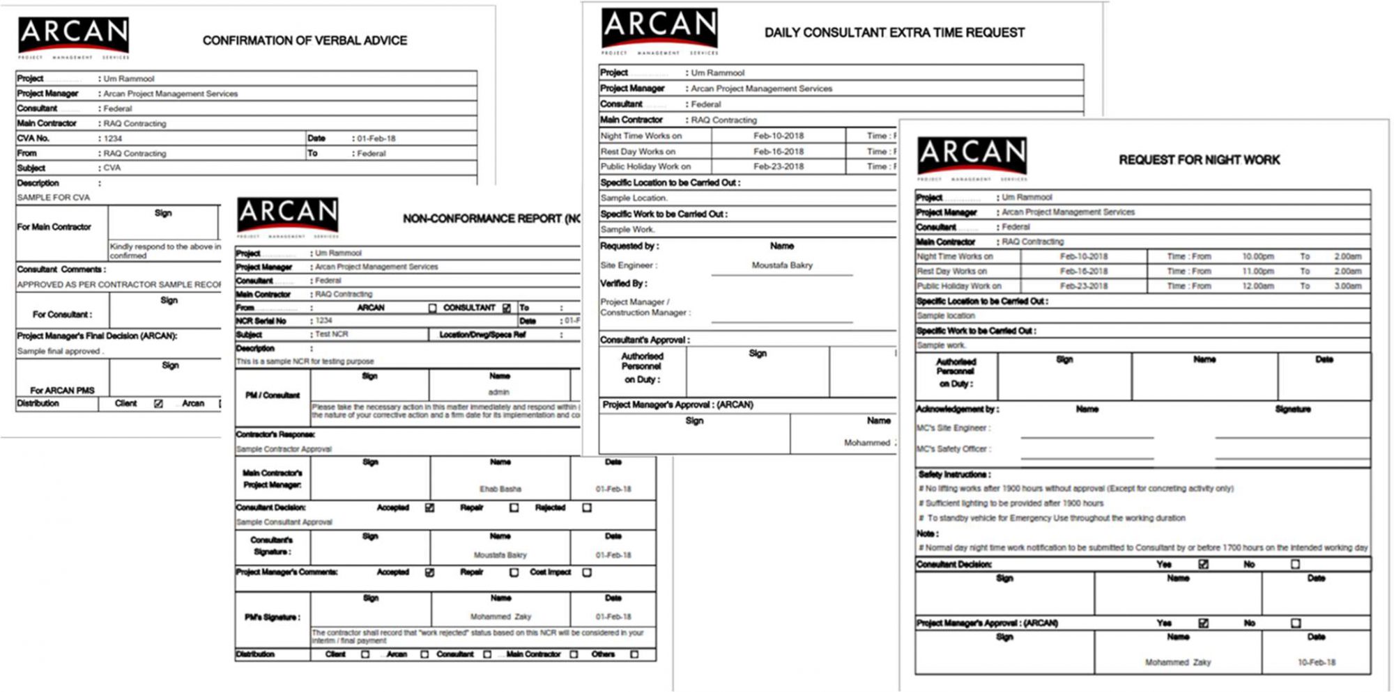 PMWeb 7 Forms Logs 
Confirmation of Verbal Advice 