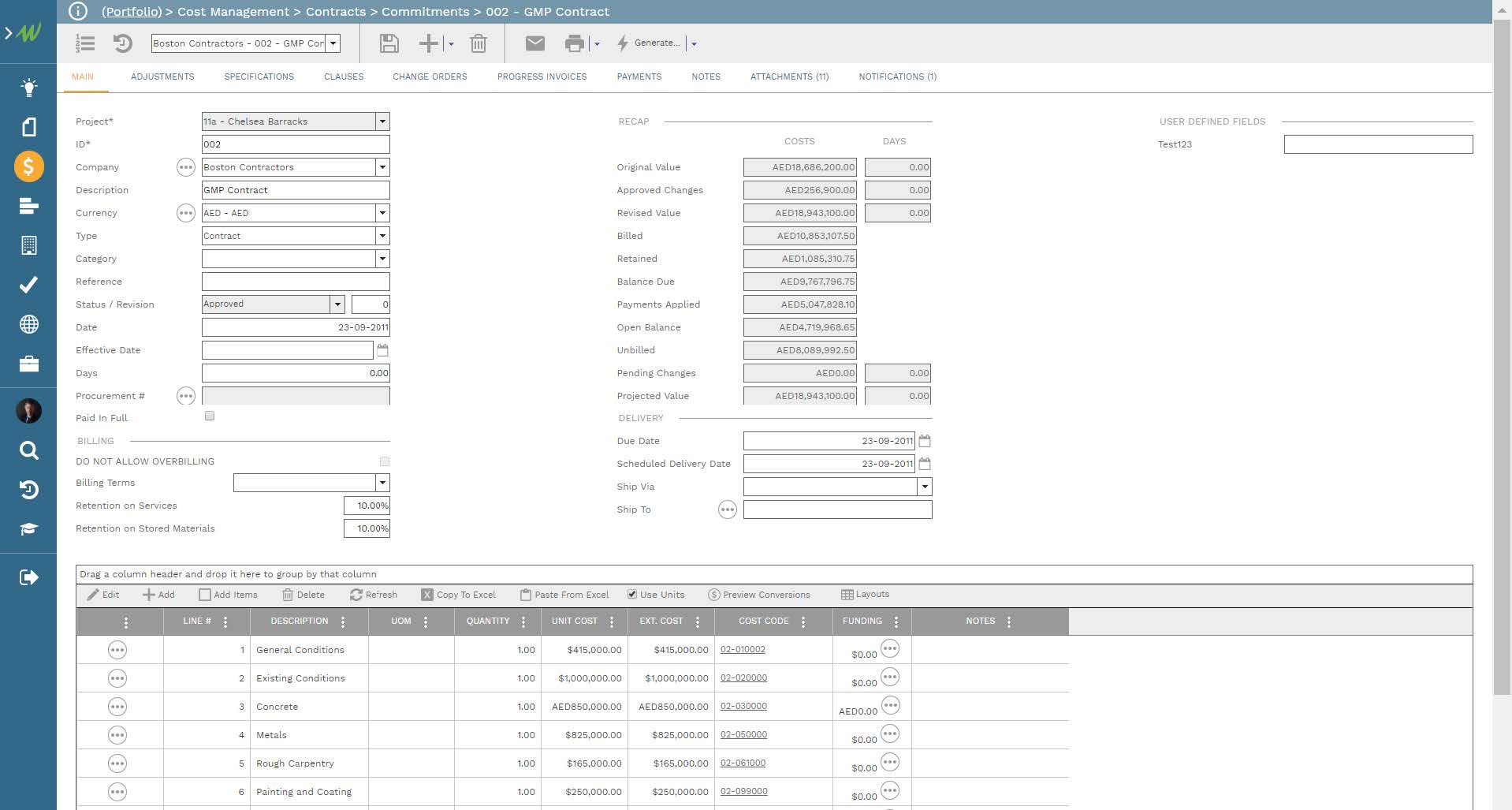 PMWeb 7 Cost Management Contracts Commitments 002 GMP Contract 
Main