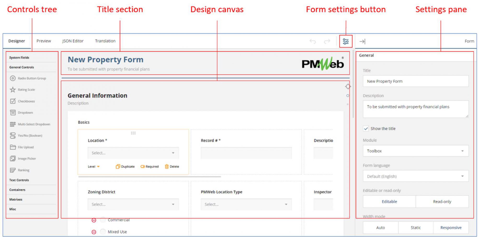 The Adaptive Forms Designer Tab